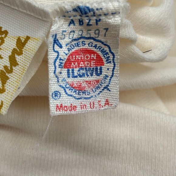 Miss Elaine Brushed Nylon Nightgown Medium Ivory Union Made USA Vintage - Picture 3 of 6